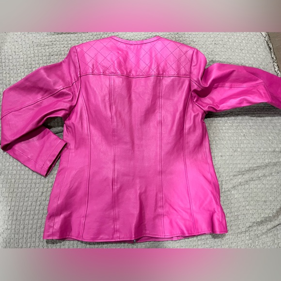 Vintage Pink leather jacket - Picture 4 of 8